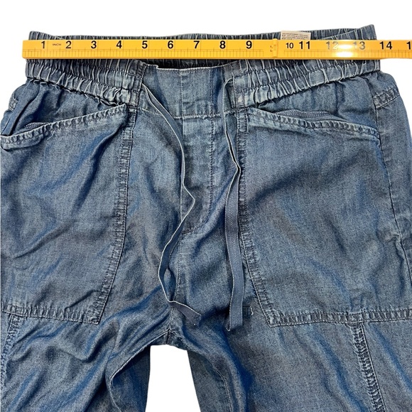 Banana Republic Denim Joggers Pants lightweight Elastic Waist with Tie Size XS - Picture 6 of 10